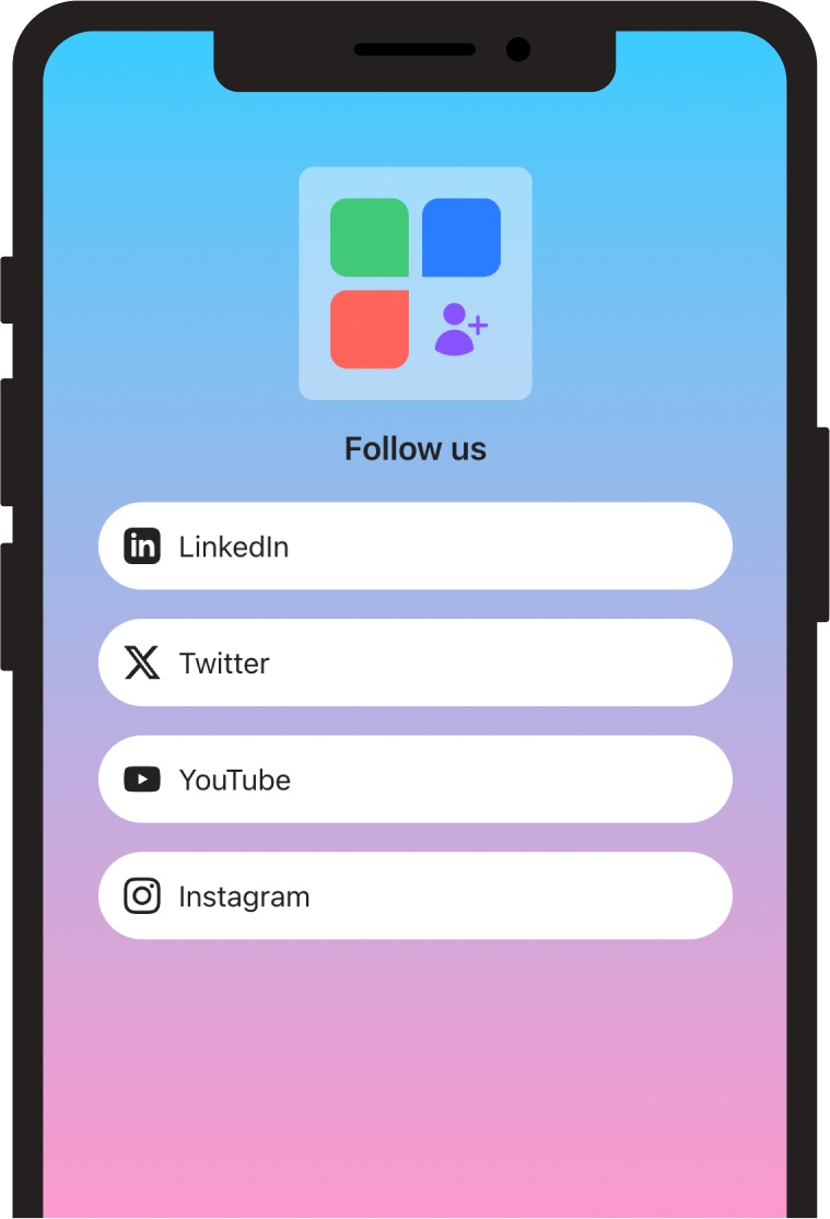 Example of a mobile page containing several links